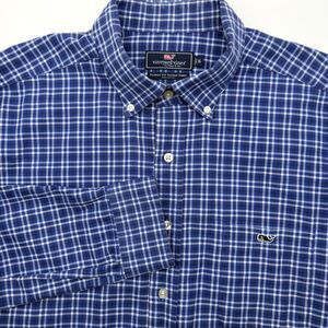 Vineyard Vines Classic Fit Tucker Men's Long Sleeve Blue‎ Striped Button Down XL